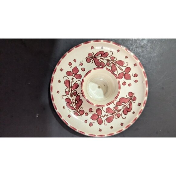 Paul Vogt  P.V. candle holder  floral design Red Farmhouse  Cottage - Picture 5 of 6